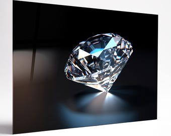 Tempered Glass Wall Art Diamond abstract, Panoramic wall Art, Extra large Glass Wall Art, Housewarming gift, Office gift,Modern Wall hanging