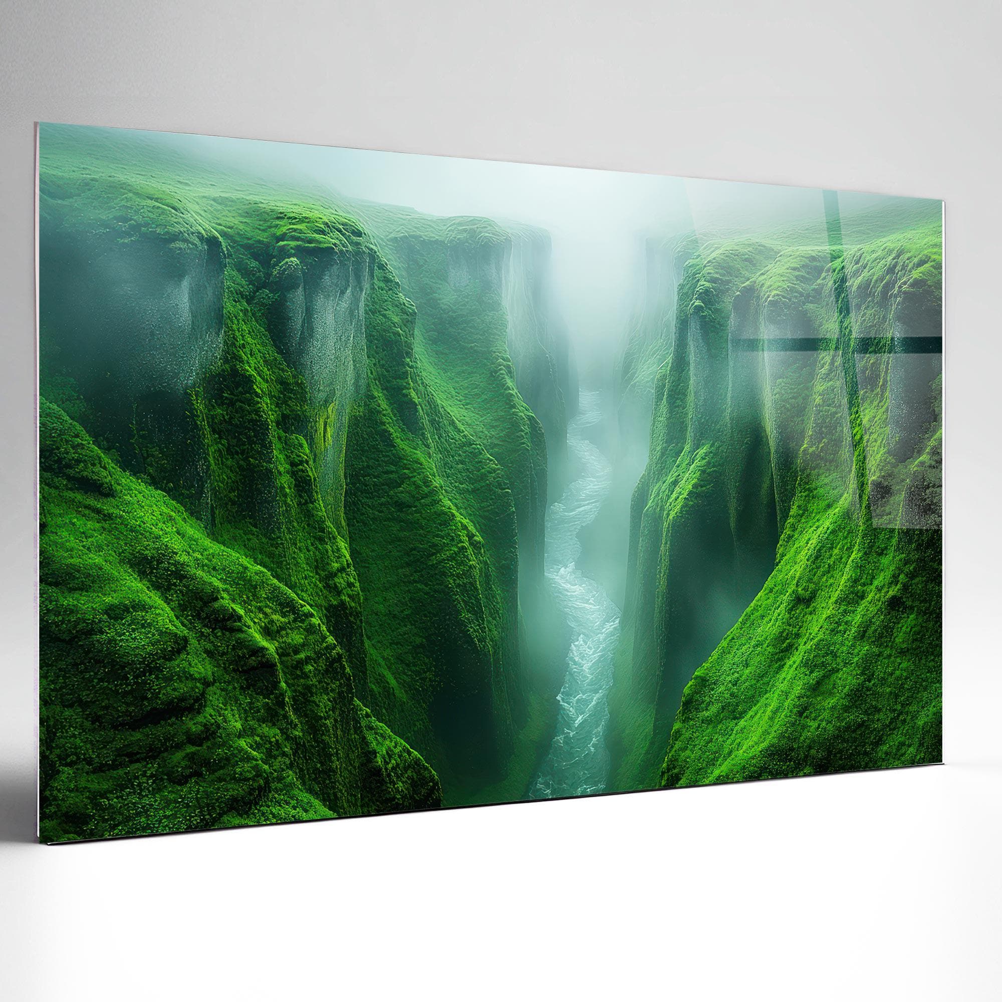 Guyana Tempered Glass Wall Art Waterfall Landscape, Panoramic Wall Art Tempered Glass Backsplash Extra Large Wall Art Wall Art for Mom