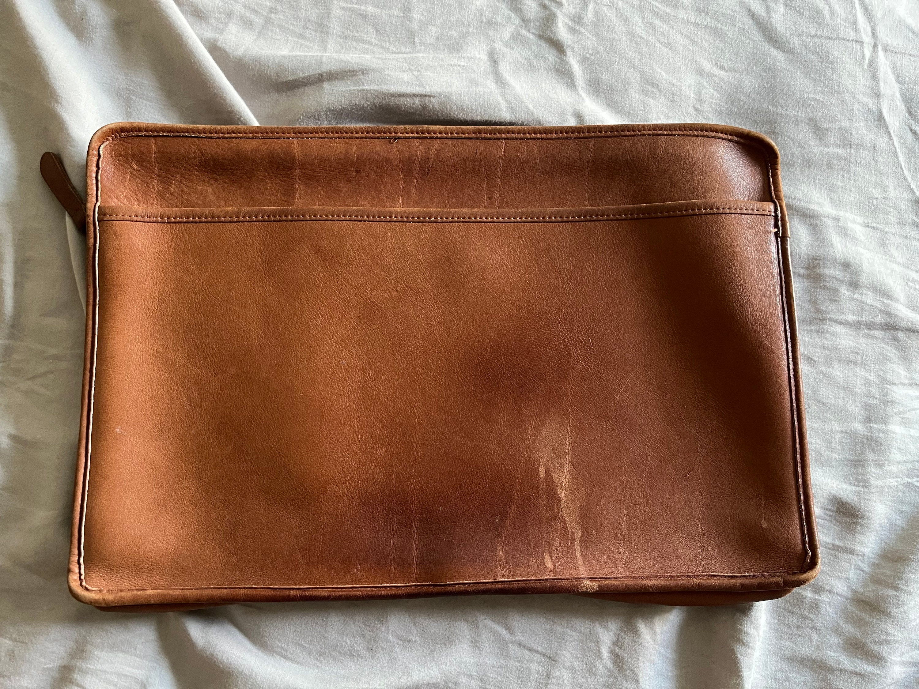 Coach, Bags, Coach Brown Leather Laptop Bag