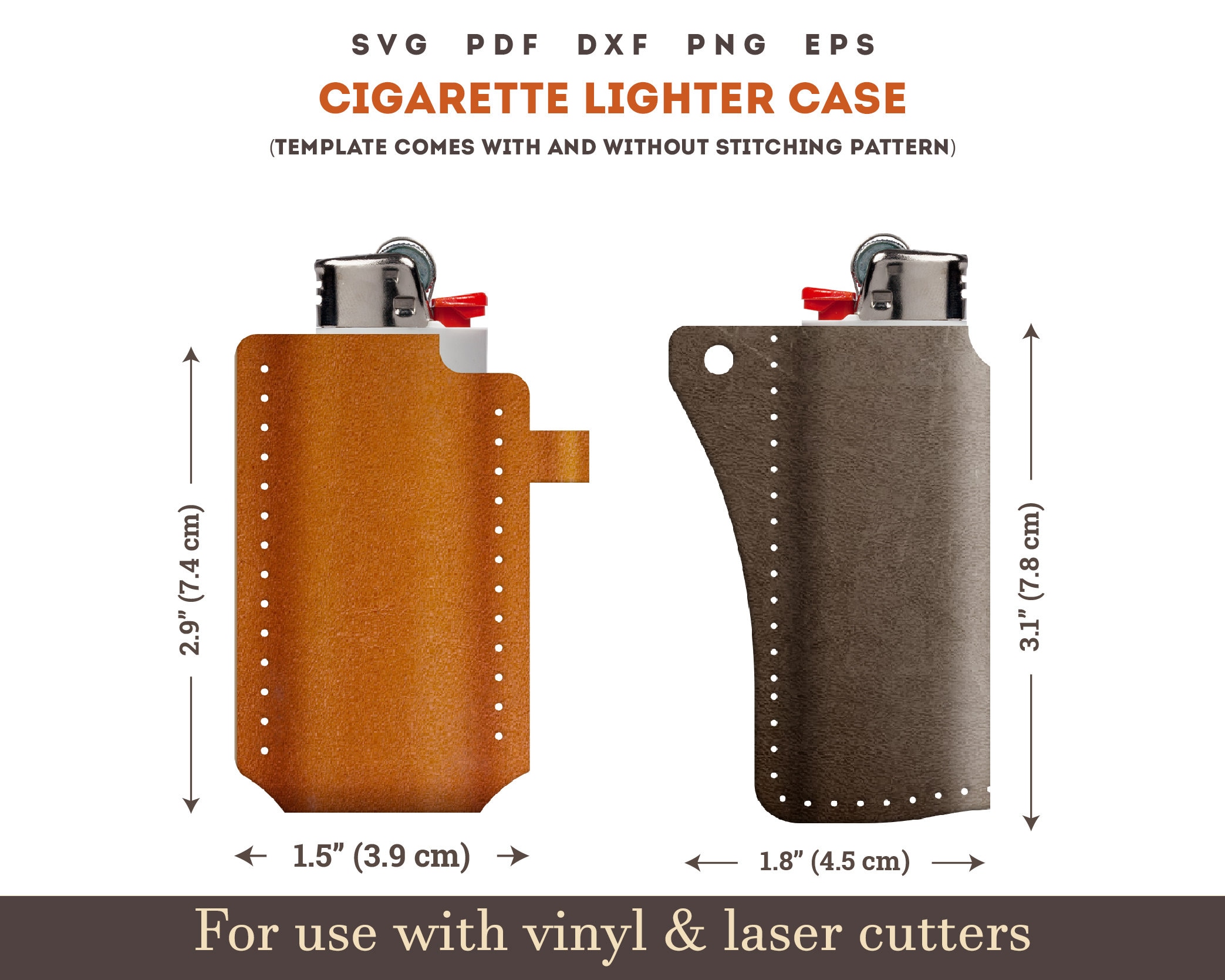 Cigarette Lighter Holder Case Svg Pdf Leather Laser Cut Files Etsy