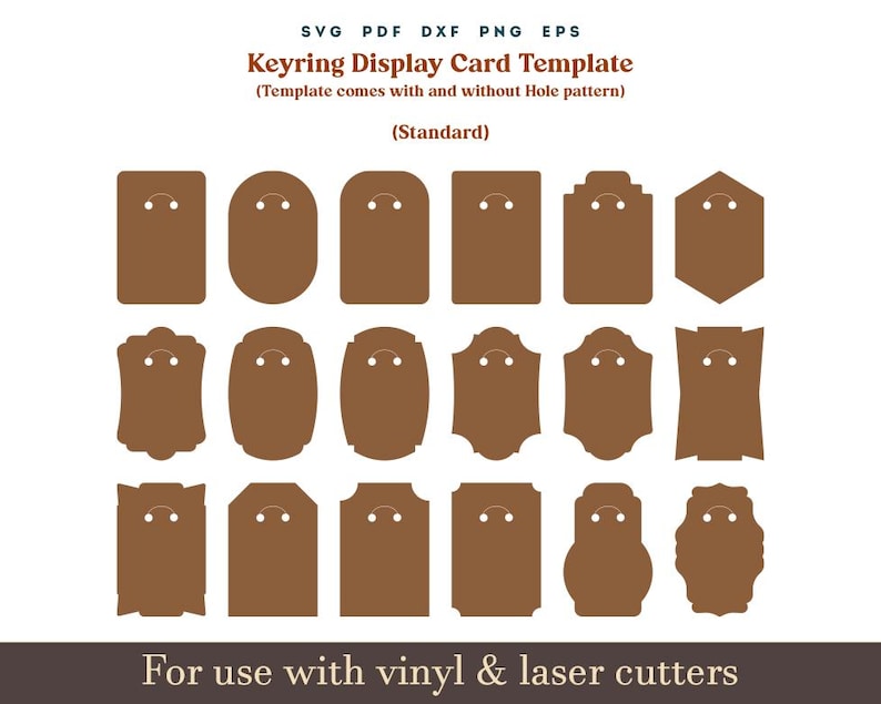 Keyring Display Card Svg, Keychain Packing Template, Keyring Holder ...