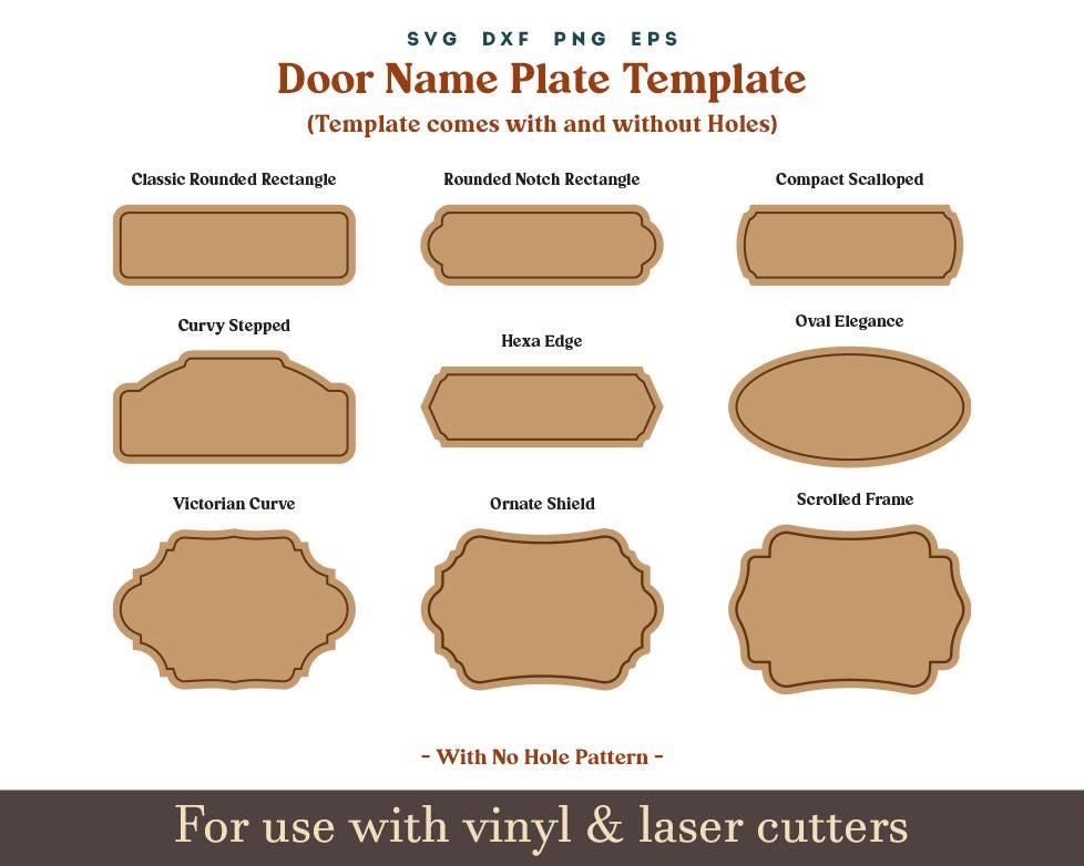 Door Name Plate Svg, Title Plates for Memorials Name Tags ID
