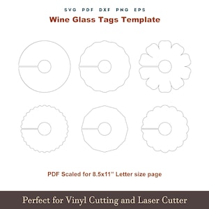 Wine Glass Tag Template SVG, Wine Glass Name Tag Svg, Bachelorette, Wedding Wine Glass Tag, Glass decor Svg, Cricut svg cut file Bundle