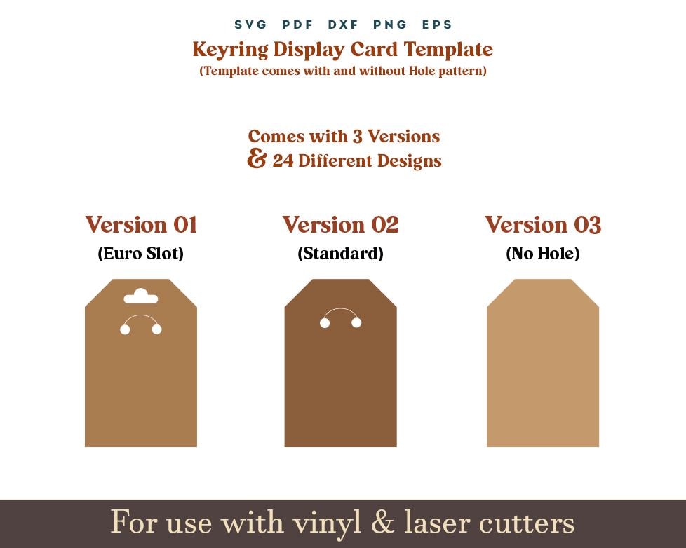 Keyring Display Card Svg, Keychain Packing Template, Keyring Holder ...