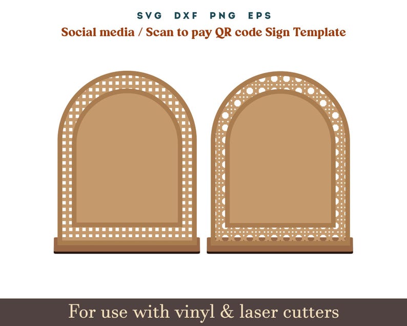 Qr Code Sign Svg, Scan to Pay Social Media Sign Template, 9 Set Acrylic ...