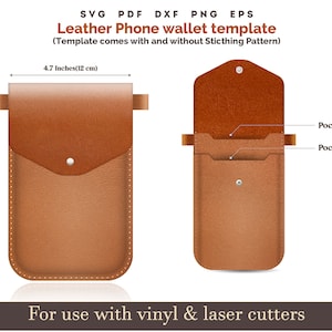 leather Phone Bag wallet Pattern svg, Cross Body phone Bag SVG Sewing Pattern, PDF Phone bag pattern stitched Phone case bag laser cut files