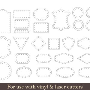 Faux Leather Tags Template, Clothing Labels SVG, Handmade goods, Leather Labels cut file,Tags template for Knitting, Quilting,Sewing, Garments, Templates
