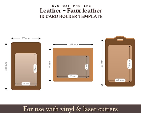 ID Card Cover SVG, Leather Card Holder Template, Faux Leather Sleeve Case  Passport ID Tag, Bag Tag Faux Glowforge Leather Laser Cutting File - Etsy