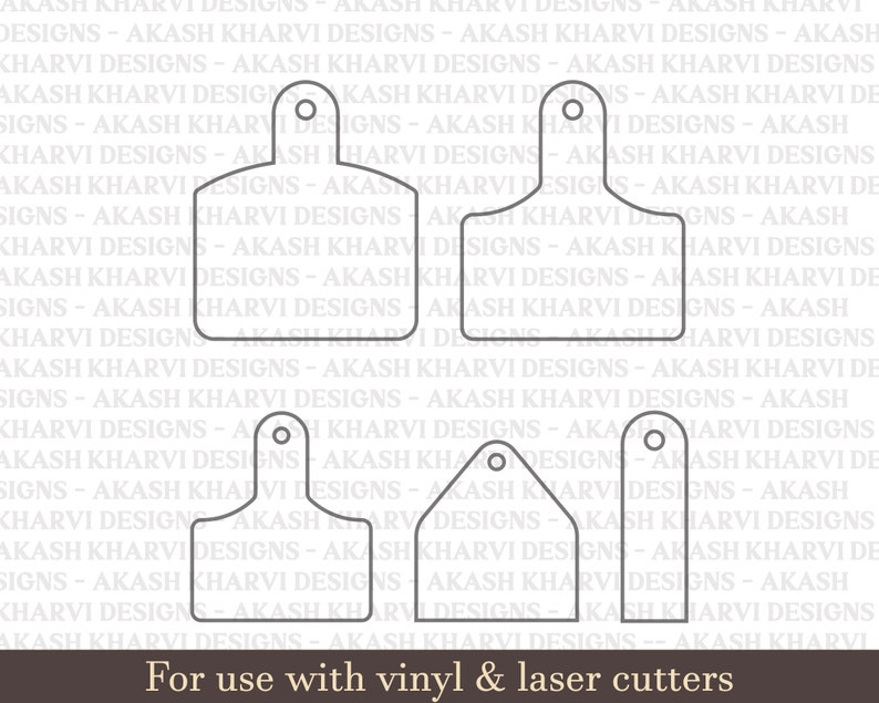 Cow Tag Outline Svg Cow Tag Laser Cutting File Template Cow - Etsy