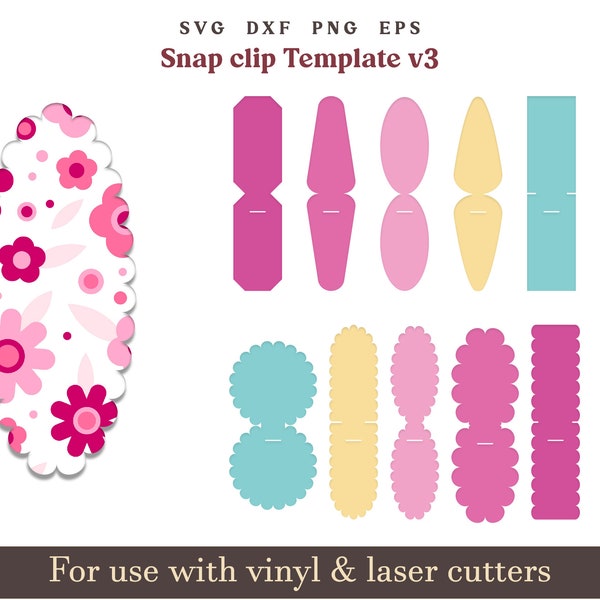 Hinged Snap Clip Template SVG, hair clip svg, Snapclip svg, Bow Template, Bow SVG, Clippie Cover, Hair Clip Svg files for Cricut Cut Files