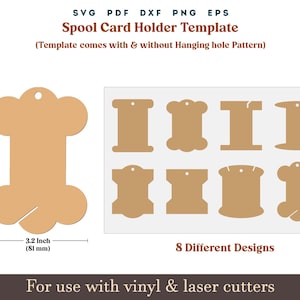 Garnspulen Anhänger SVG, Geschenkband, Garnspulen Organiser Karte PDF Vorlage, Garnspulen Garnspulen, Fadenspuler SVG, Cricut glowforge Crafts Cut Dateien