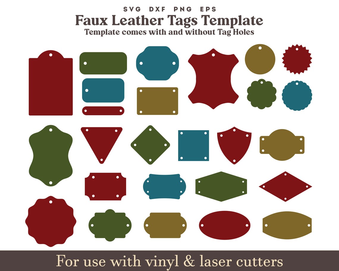 Faux Leather Tags Template Tags Template Bundle for Etsy