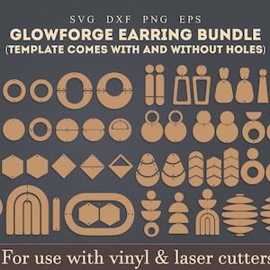 Paquete de pendientes geométricos SVG, pendientes SVG, pendientes Glowforge, pendientes geométricos circulares SVG, archivos de corte SVG de pendientes de cuero V2 actualizados