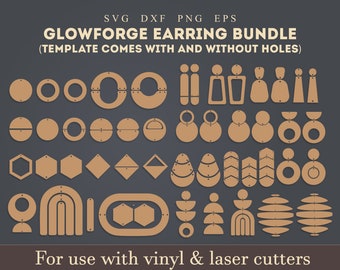Paquete de pendientes geométricos SVG, pendientes SVG, pendientes Glowforge, pendientes geométricos circulares SVG, archivos de corte SVG de pendientes de cuero V2 actualizados