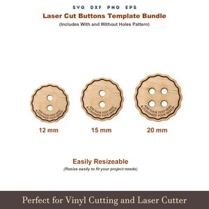 Buttons SVG Template for Laser Cutting, 9 Style Wooden Button Patterns ...