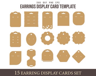 earring display Template svg, Display earring card svg, Earring card svg Cuttable Earrings Card svg png  File for Laser or Cricut glowfroge