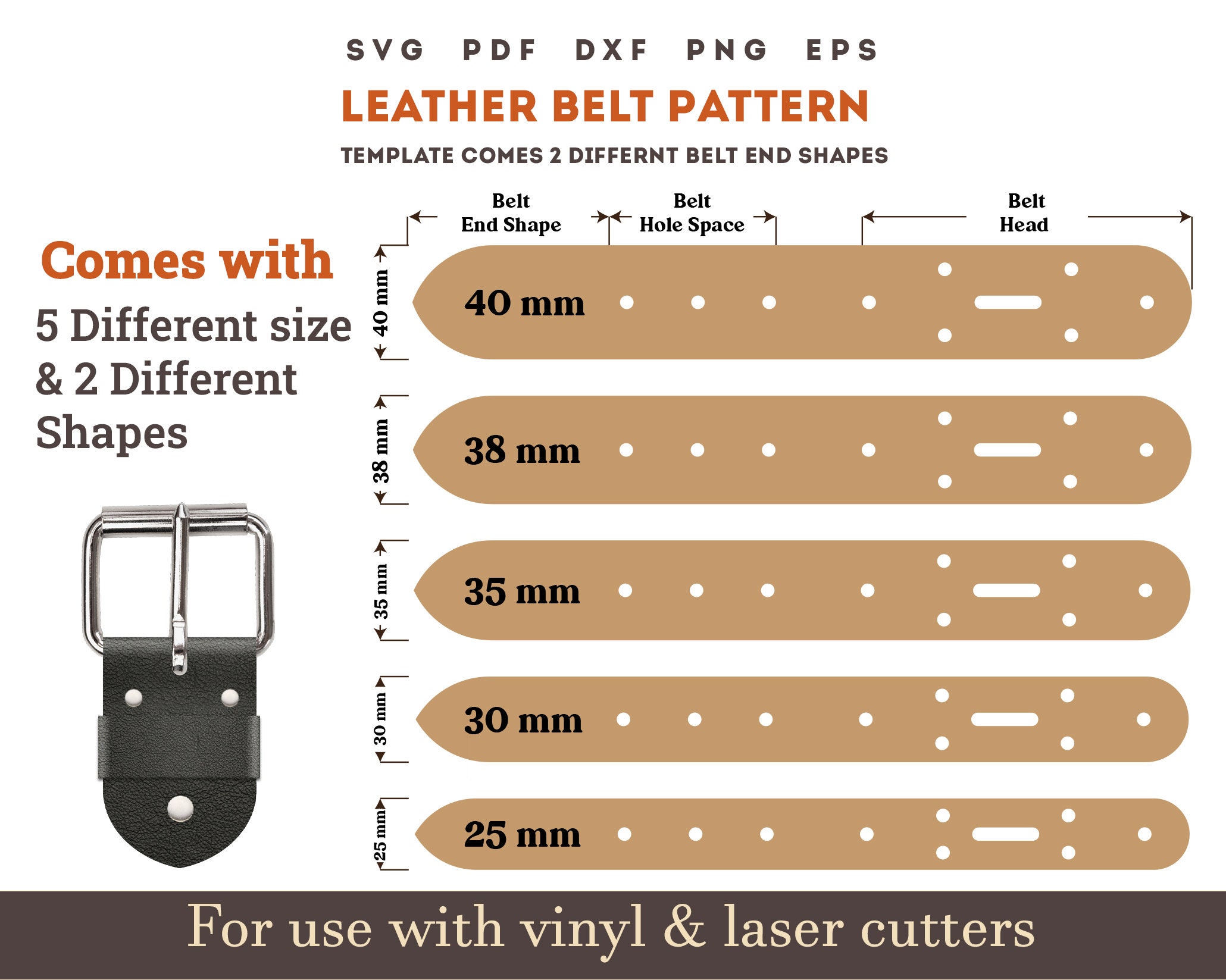 Leather Belt PDF Pattern Svg 5 Different Size Belt End Etsy Leather Belt PDF Pattern Svg 5 Different Size Belt End Etsy