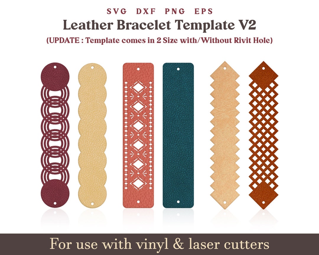 Leather Bracelet SVG, Bracelet Svg, Cuff Bracelet Svg File, Laser