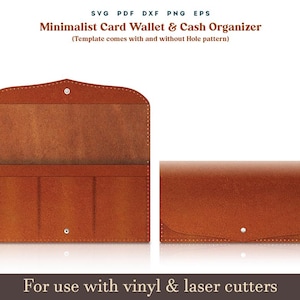 Klassische Falte Leder Geldbörse SVG Vorlage, Vintage Snap Geldbörse Bargeld & Kartenhalter PDF SVG Muster, Cricut Glowforge Leder Laserschnittdatei Dxf