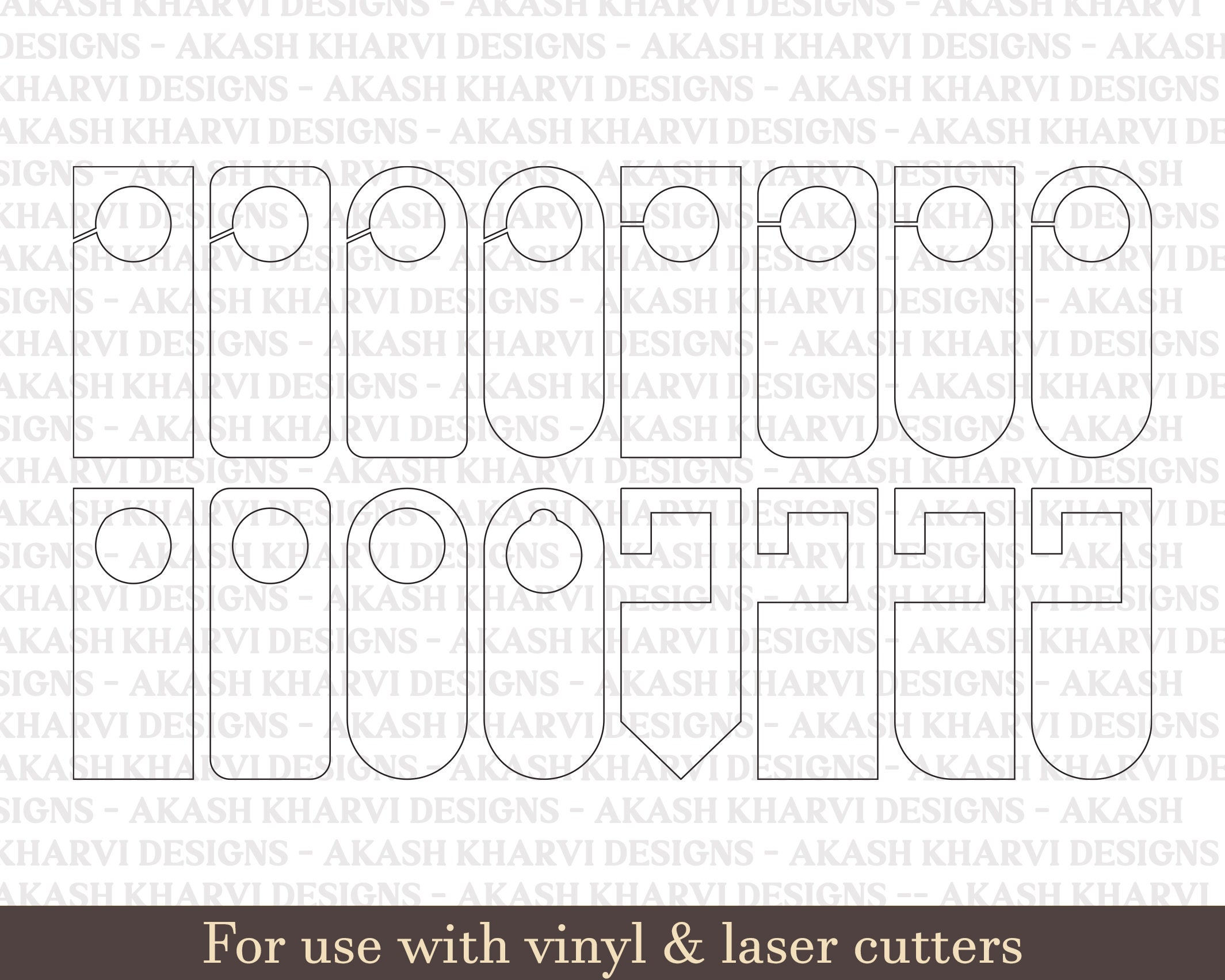 Door Hanger Template SVG, Hotel Door Sign, Leather, Wood, Laser Cut