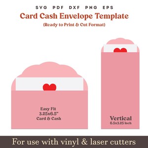 Money envelope svg, 2 Set Envelope for 3.25x6.5" Card, PDF money holder Template, Gift Card Envelope Template, Cricut envelope cut File