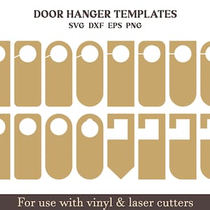 Door hanger svg, Door Sign SVG Template Bundle, SVG Door hangtags, Hotel door tag svg, Handle Hanger cricut glowforge laser cutting file svg