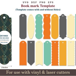 Plantilla de marcapáginas SVG, tarjeta de marcapáginas SVG, juego de 16 marcapáginas de cuero SVG, etiqueta de marcapáginas SVG, marcapáginas acrílicos, archivo láser de plantillas de marcapáginas