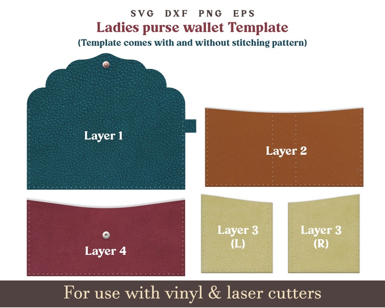 Ladies Purse SVG Leather Wallet Svg Faux Leather Keychain Etsy