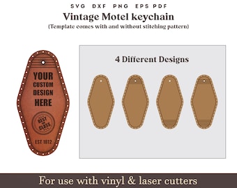 Modèle de porte-clés de motel vintage, porte-clés de motel svg, modèle de porte-clés d’hôtel svg, motif de porte-clés en cuir PDF, fichiers laser de porte-clés en cuir