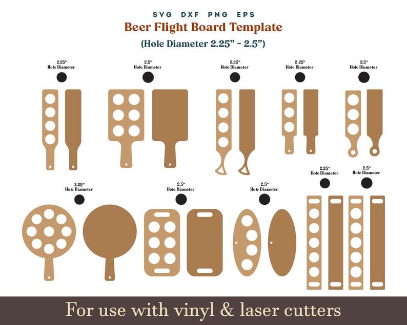 Beer Flight Svg, Wooden Beer Flight Paddle Laser Cut Template, CNC ...