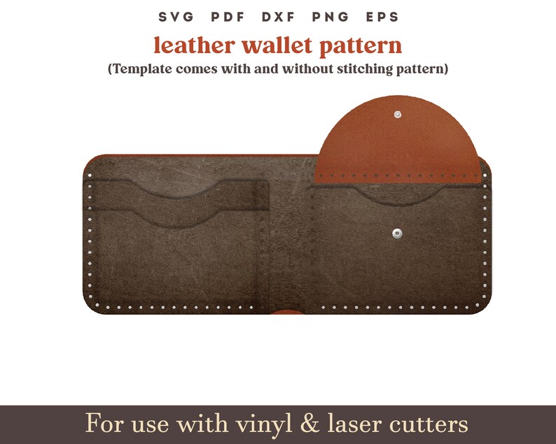 Leather Wallet Cut File Template SVG 4 Pocket Bifold PDF Wallet Pattern ...