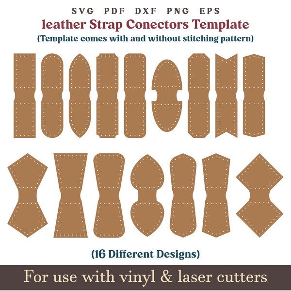 Bag strap connector SVG PDF Template, Bag Strap Anchor, Handbag clasp closures, Purse making,Glowforge Leather laser cut file Bundle SVG