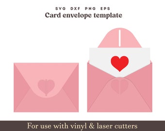 Envelopsjabloon SVG, envelop zonder lijm, envelop 4,37 x 5,75", opvouwbare envelopsjabloon, cadeaubon envelop Cricut, uitnodiging envelop Svg
