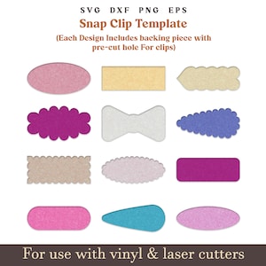 Snap Clip SVG, Snap Hair clip svg Template, faux leather svg, Bow SVG, Hair Clip Svg files for Cricut Cut Files, Laser cut files DXF