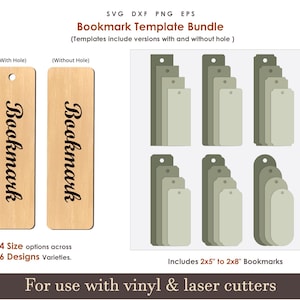 Bookmark Svg Bundle, Blank Bookmark Template svg, acrylic wood leather Bookmark cut file, Bookmark Label Svg Cricut Glowforge laser Cut file