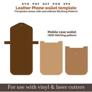 leather Phone Bag wallet Pattern svg, Cross Body phone Bag SVG Sewing Pattern, PDF Phone bag pattern stitched Phone case bag laser cut files