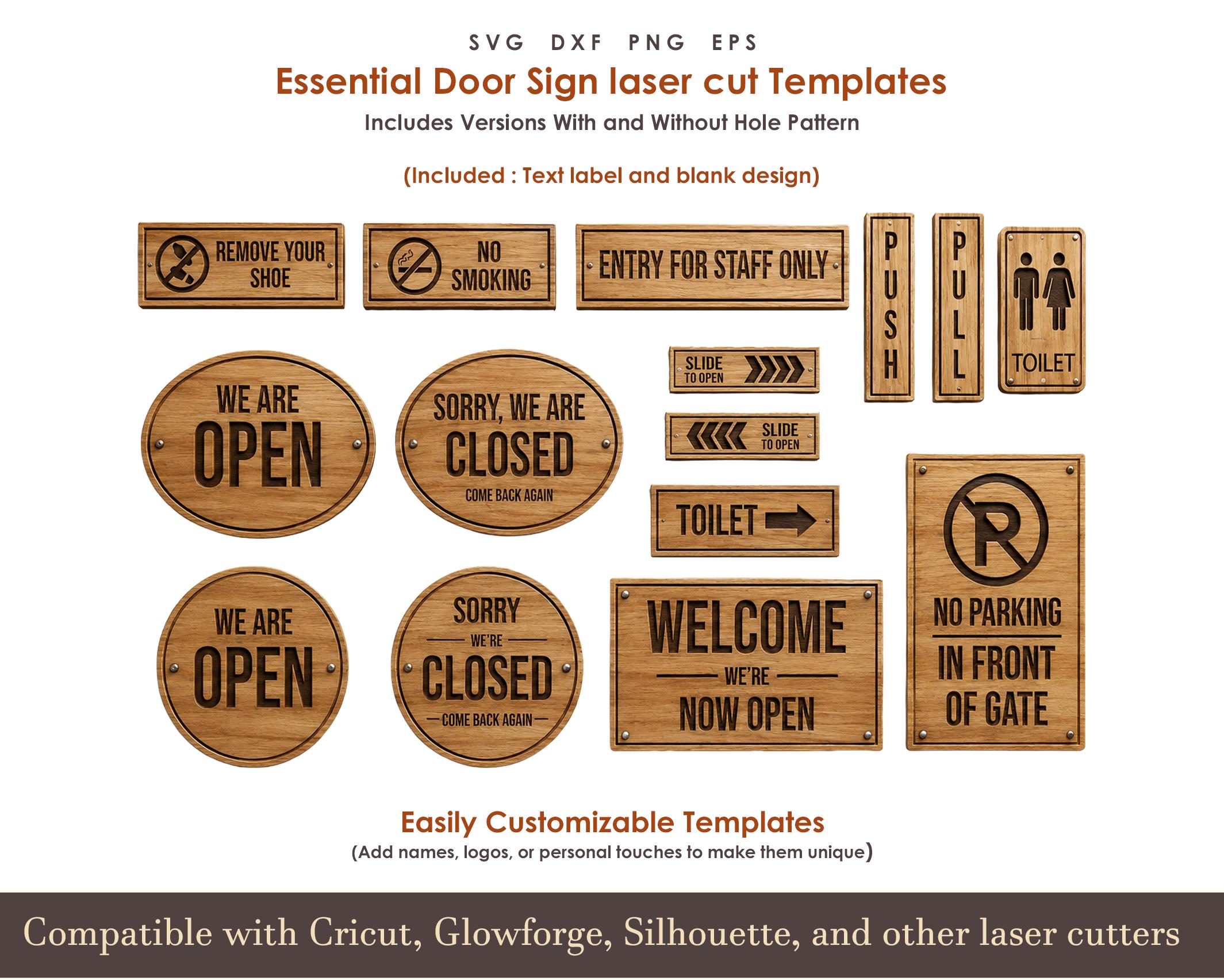 Essential Door Name Plate SVG, Laser Essential Door Sign Dxf
