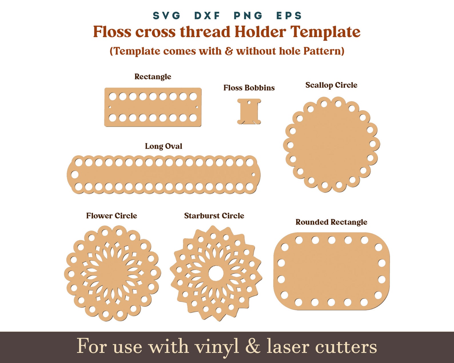 Floss Drops Svg, Cross Stitch Thread Floss Template, Floss Bobbins Svg ...