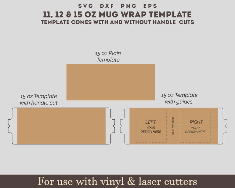 15 oz Mug Template Set, Full Wrap Template, Mug Full Wrap template, sublimation mug template, Full Wrap mug, cricut mug press