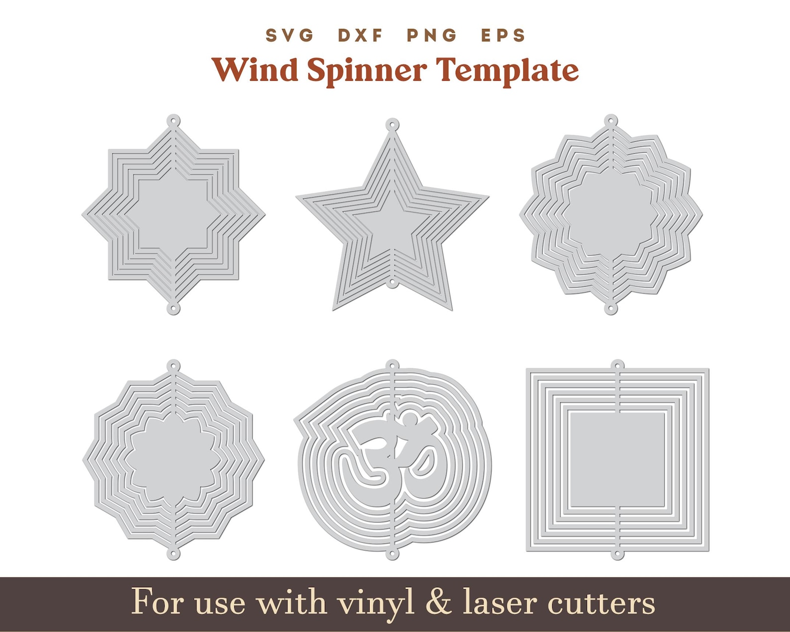 Wind Spinner SVG Template, 15 Set Wind Spinner Frame Bundle DXF, Wind ...