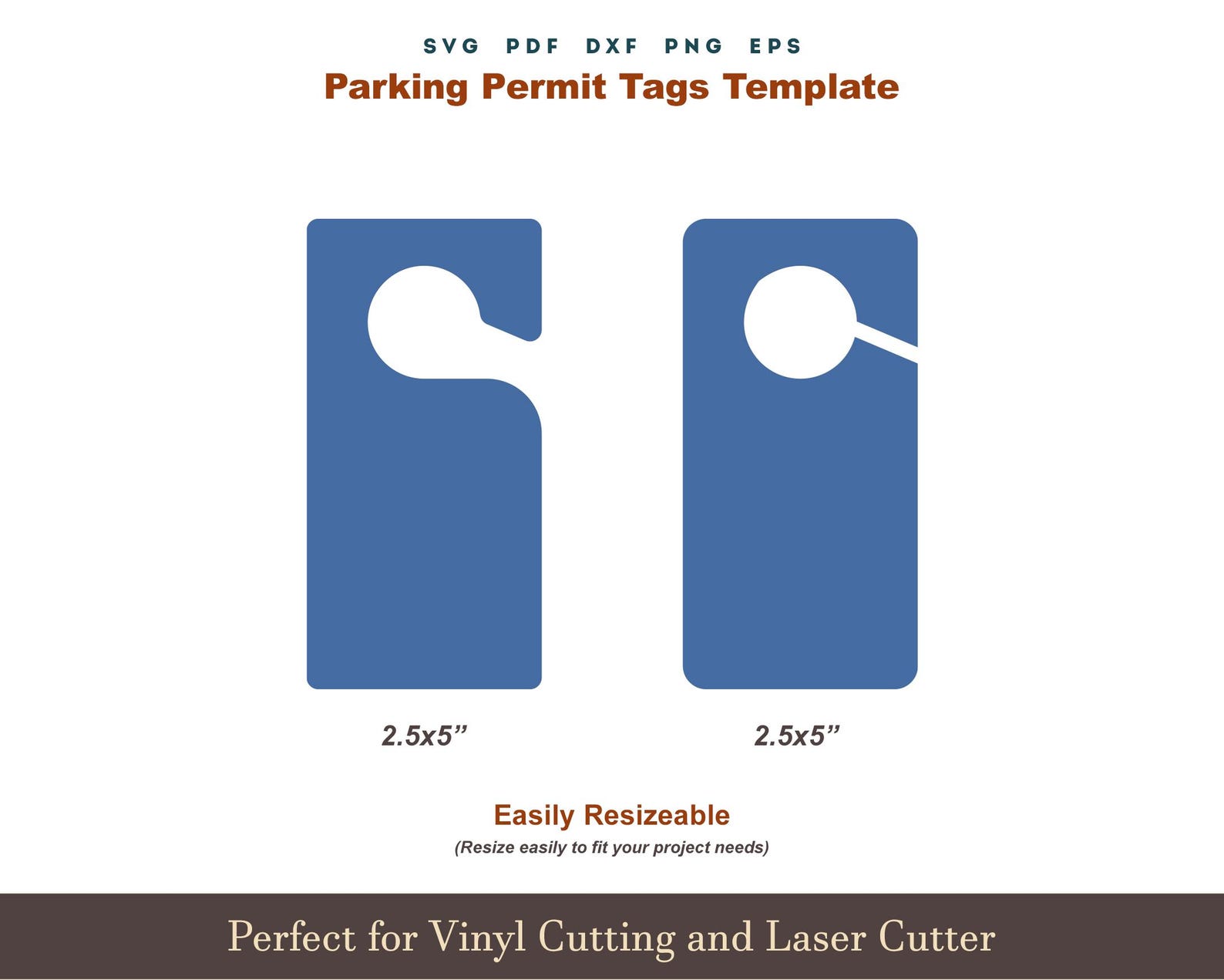 Parking Permit Tag Template Svg, 6 Set Blank Parking Permit Placards ...
