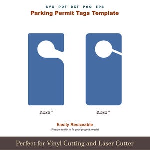Parking Permit Tag Template Svg, 6 Set Blank Parking Permit Placards ...