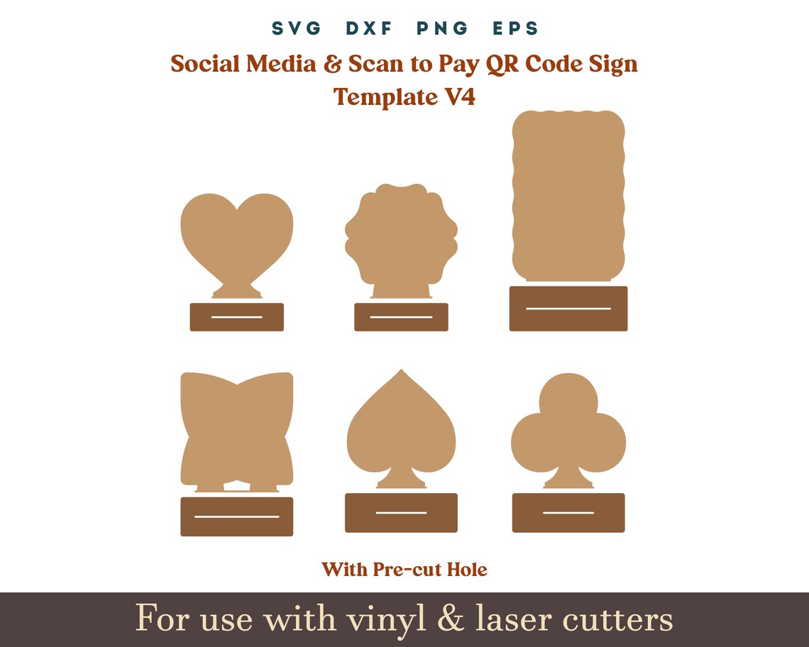 Qr Code Social Media Sign Svg, Scan to Pay Acrylic Wooden Display Stand ...
