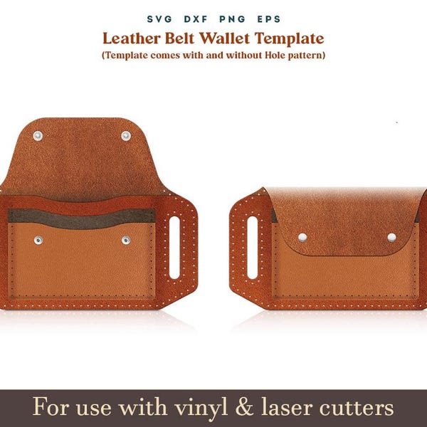 Ledergürtel Brieftasche, Leder Taille Gürteltasche Karte Bargeld Halter SVG, Pdf Muster, Glowforge Cricut Leder Laser Geldbörse Schnittdateien