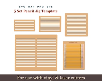 Pencil Jig SVG, Laser Engraving Pencil Jig Template, 5 Set laser cut Pencil Jig Bundle, Glowforge laser cutting file Digital Download