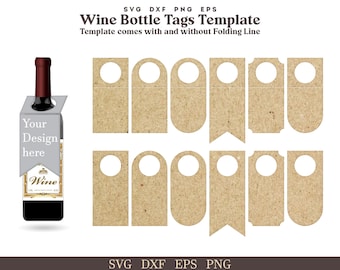 Wine Bottle Label Template SVG Bundle, Mini Wine bottle Gift Tags, Printable Wine Bottle Gift tags Bundle For  Cricut,Silhouette,Glowforge
