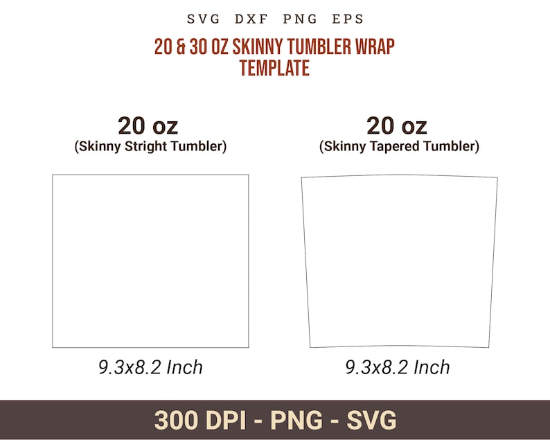 20oz skinny thumbler wrap png svg template