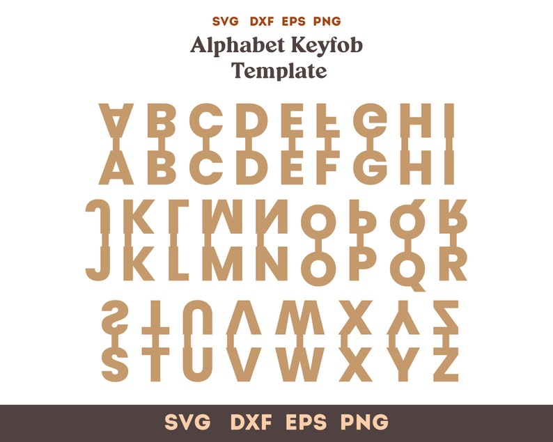 Alphabet Leather Keychain Key Fob Template SVG Cameo Laser Cut File Cricut, Leather Keychain, Keyfob Template for Glowforge,leather Laser Cutter, Laser Ready Cut File, Leather Keychain, Key Fob Template SVG, Leather Keychain Shapes