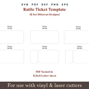 Raffle Ticket Svg, Raffle Ticket PNG PDF Template, Retro Ticket SVG Png ...