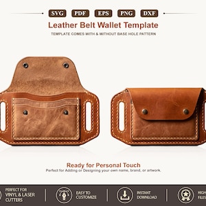 Ledergürtel Brieftasche, Leder Taille Gürteltasche Karte Bargeld Halter SVG, Pdf Muster, Glowforge Cricut Leder Laser Geldbörse Schnittdateien